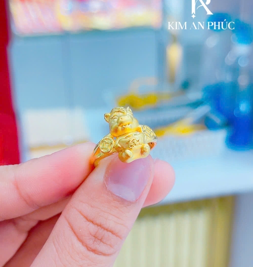 Nhẫn hình con ngựa tài lộc vàng 24k