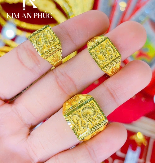 Nhẫn hình rồng vàng 980