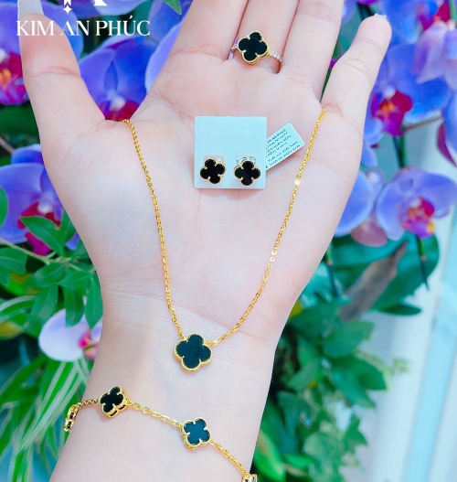 combo 4 món tết (lắc tay-dây chuyền-nhẫn-bông tai) vàng 610 (4)