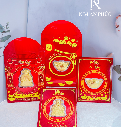 Bao lì xì Thần Tài vàng 24k