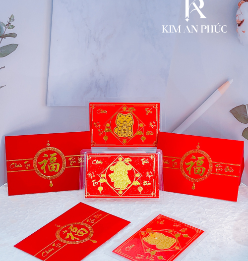Bao lì xì Thần Tài vàng 24k