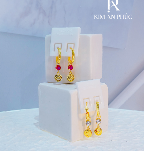 bông tai tòn ten kiểu 1 hột cho bé
