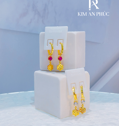 bông tai tòn ten kiểu 1 hột cho bé