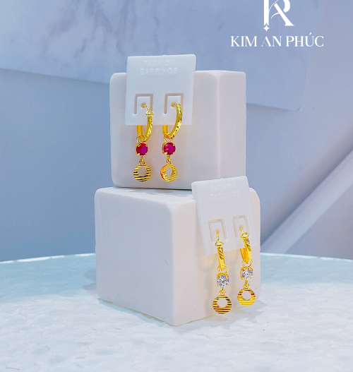 bông tai tòn ten kiểu 1 hột cho bé