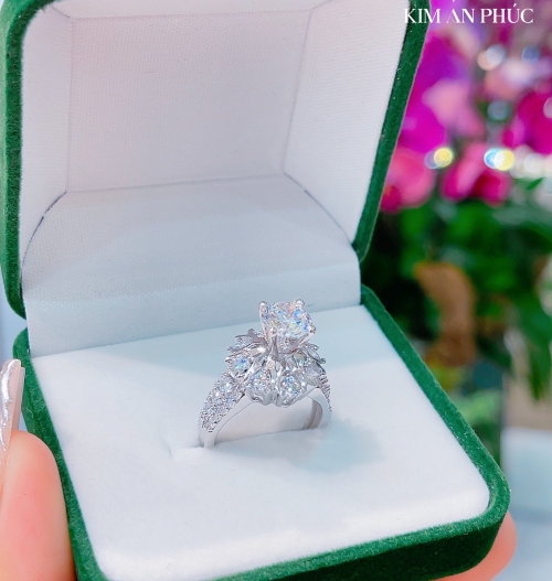 Nhẫn bạc nữ hột cao