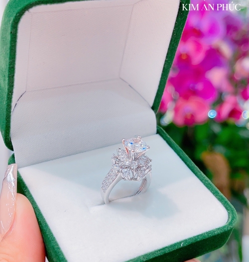 Nhẫn bạc nữ hột cao