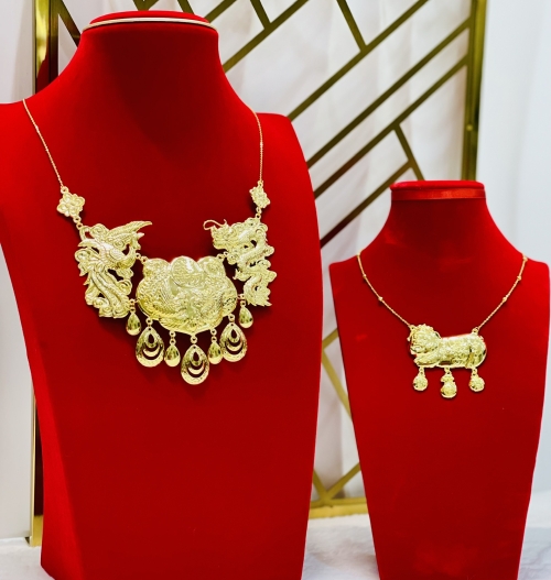 Dây chuyền cưới liền mặt vàng 610 (4)