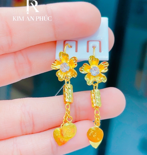 Bông tai hình hoa vàng 980 (16)
