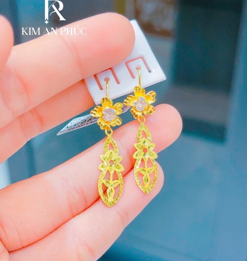 Bông tai hình hoa vàng 980 (12)