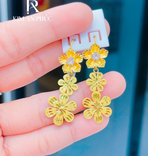 Bông tai hình hoa vàng 980 (15)