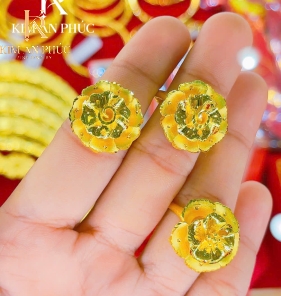 Nhẫn hình hoa vàng 980 (2)