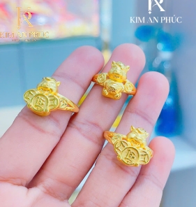 Nhẫn hình con ngựa tài lộc vàng 24k