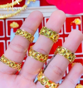 Nhẫn kim tiền vàng 980