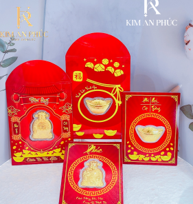 Bao lì xì Thần Tài vàng 24k
