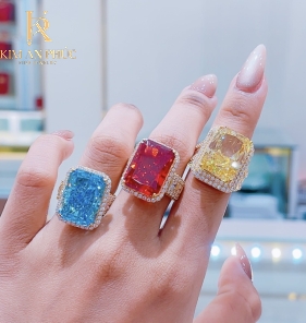 Nhẫn nữ đá màu Nam Phi vàng 610