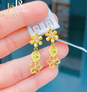 Bông tai hình hoa vàng 980 (9)