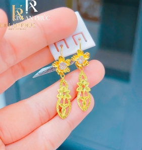 Bông tai hình hoa vàng 980 (12)